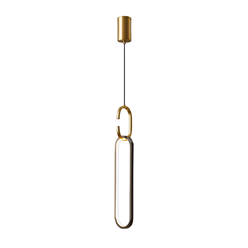 Minimalist Long Oval Rings 3 Step Dimming Led Copper Modern Pendant Lights Li002746