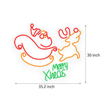 Festive LED Neon Reindeer Wall Art – Modern Christmas Glow