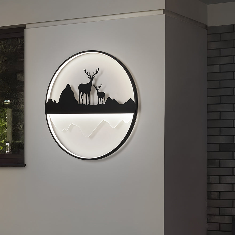 Round Mountain Scenery Outdoor Wall Light Li002710