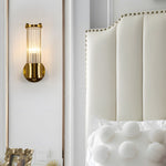 1 2 Light Modern Chrome Gold Wall Sconce With Cylinder Clear Glass Shade