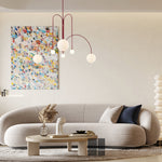 Modern White Round Glass Pendant Light