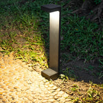 Modern I-Shaped LED Pathway Lights in Black Aluminum
