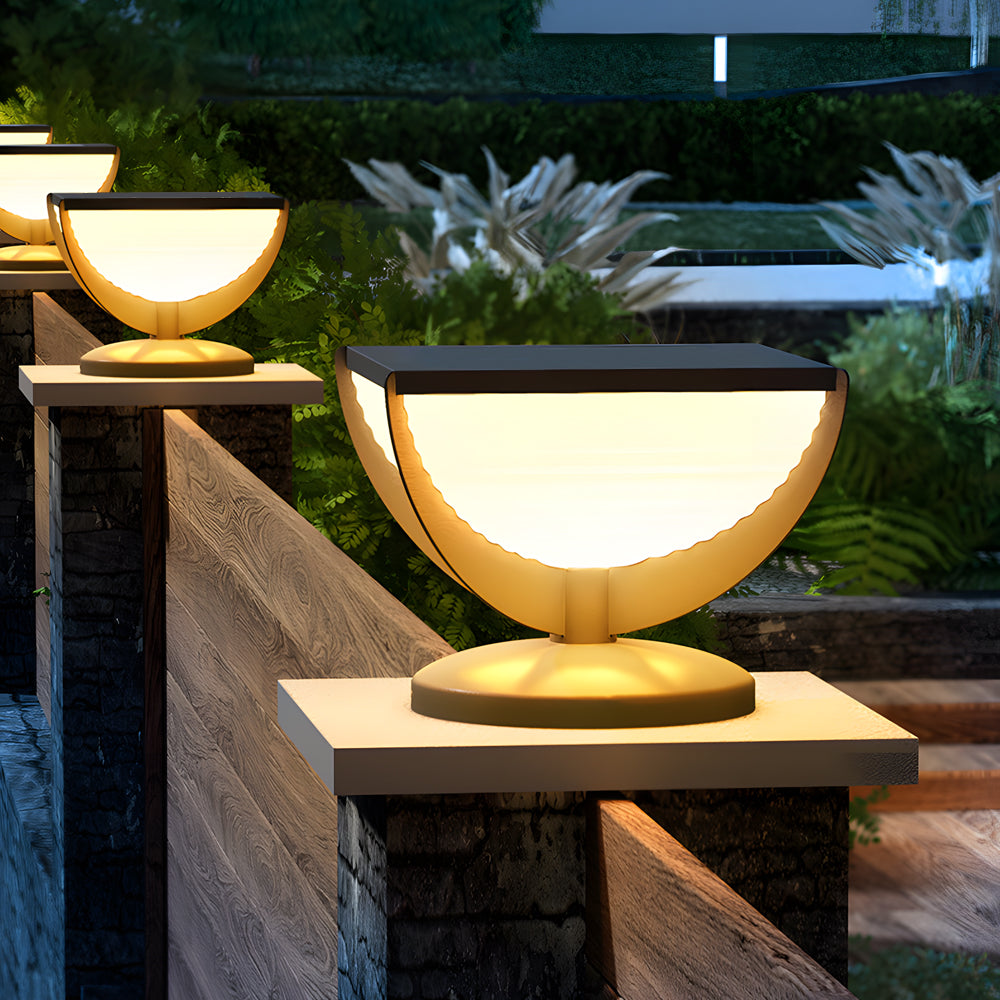 Square Metal Solar Garden Light Led Outdoor Light Post Waterproof Fence Column Head Lamp Pillar Light