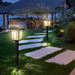 2Pcs Vintage Black Solar Lawn Lights Ha083002