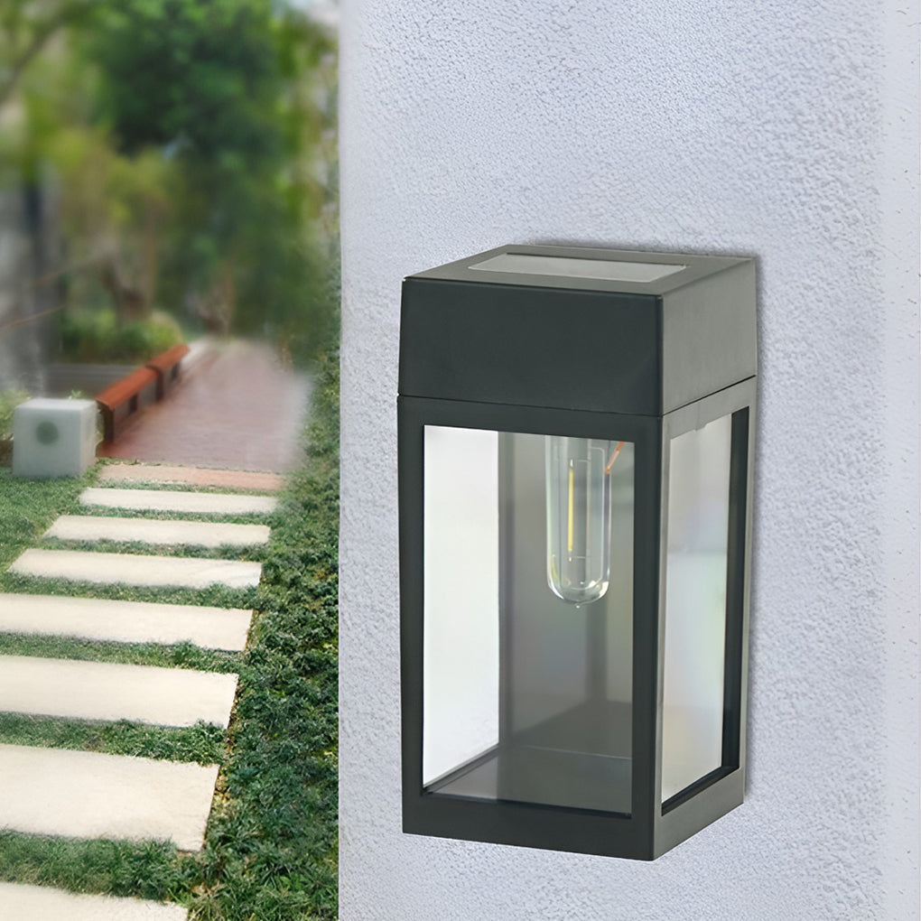 Rectangular Glass Led Solar Wall Lamp