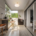 Modern White Flower Semi Flush Mount Ceiling Lamp
