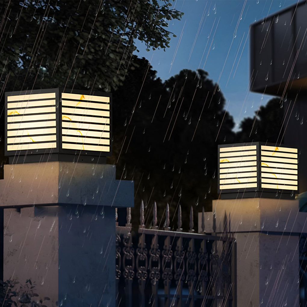 Square Ip65 Waterproof Led Solar Modern Outdoor Deck Post Lights Pillar Light