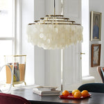 Seashell Discs Chandelier 39 4 Chain Length Pendant Lights
