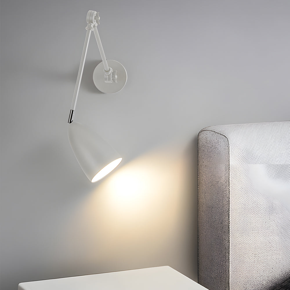Swing Arm Wall Lamp Long 1 Bulb Rod Rocker Arm Wall Mounted Sconce With 3 Adjustable Joints