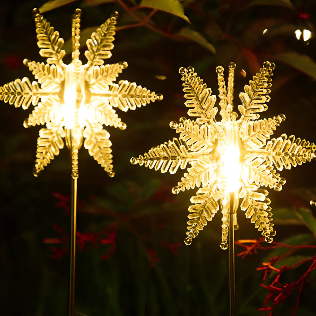 2Pcs Creative Snowflakes Decor Lawn Light Ha080966