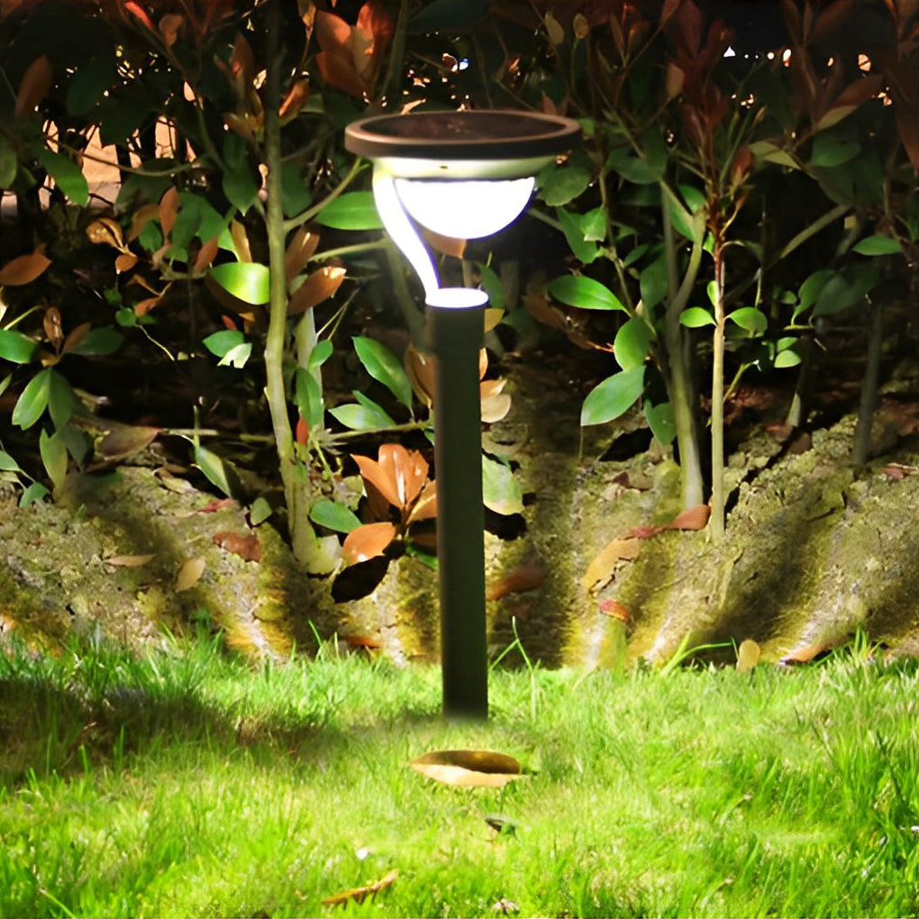 Aurelia Half-Sphere Solar LED Lawn Light in Matte Black