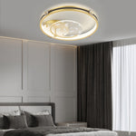 Round Acrylic Feathers Three Step Dimming Led Modern Ceiling Light Fixture