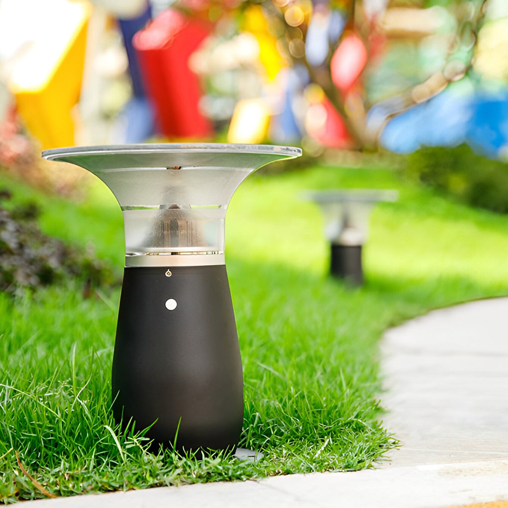 Modern Solar Path Downlights 360° Black LED Landscape Lighting