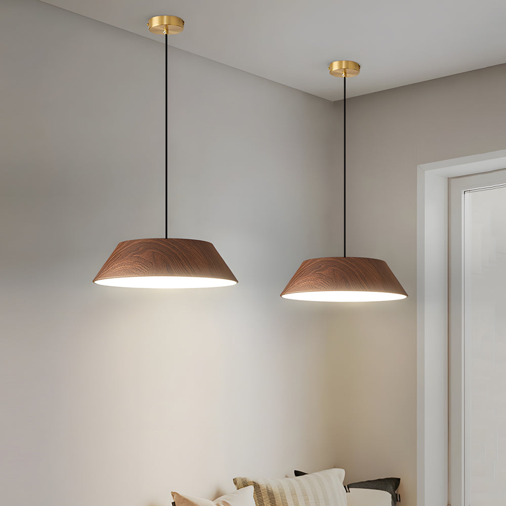 15 74 Inch Round Wood Japanese Style Led Pendant Light
