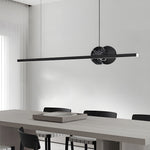 Black Linear Round Marble Led Pendant Light