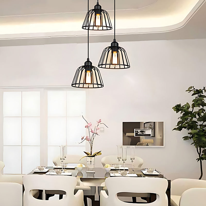 Black Small Iron Cage Pendant Light Li002605