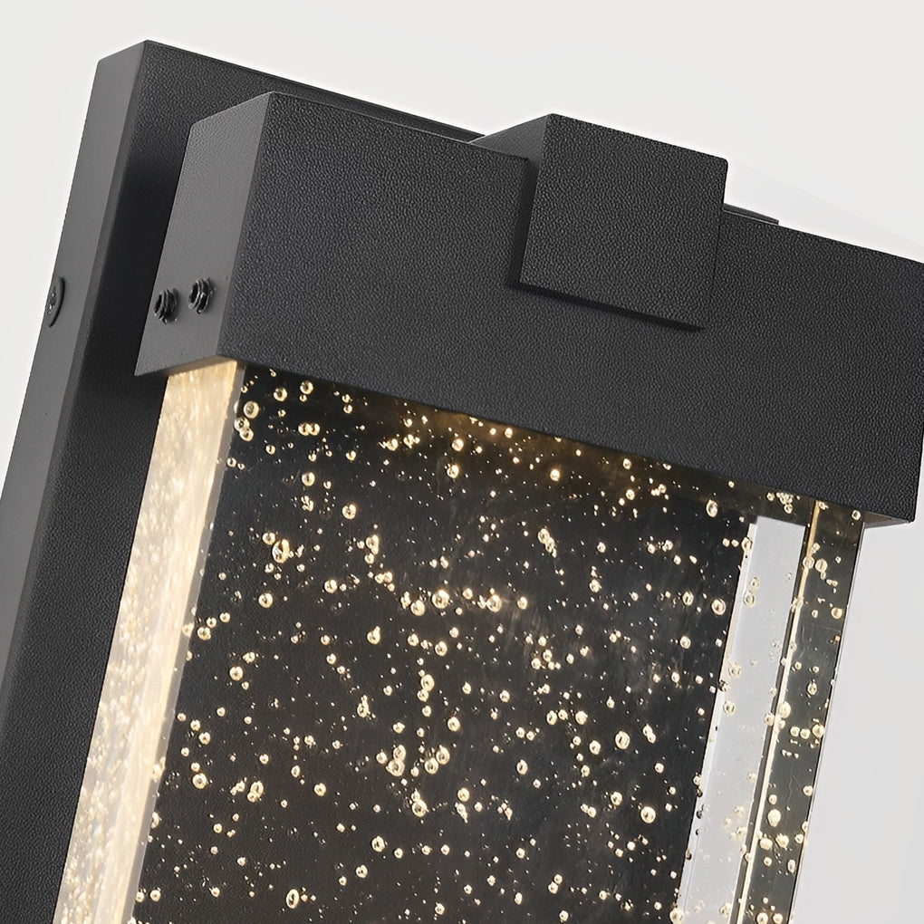 Bubbles Crystal LED Outdoor Wall Sconce – Modern Waterproof Black Aluminum Light