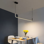 Minimalist Strip Three Color Dimming Led Black Nordic Chandelier Pendant Light