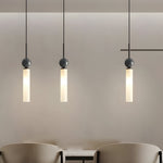 Vertical Marble Cylinder 1 Light Pendant Light Modern Hanging Lamp