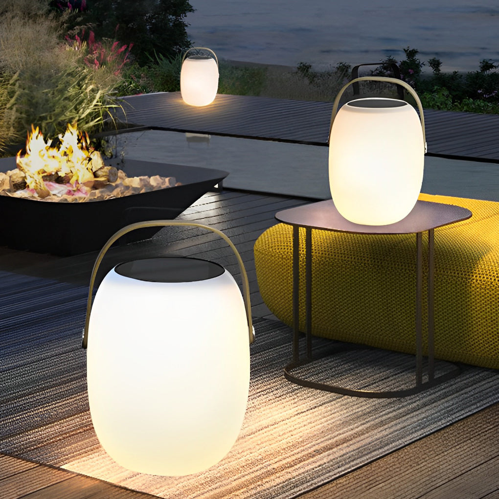 Aria Portable Solar Lantern with Remote – Modern Waterproof Table Lamp for Patio & Garden