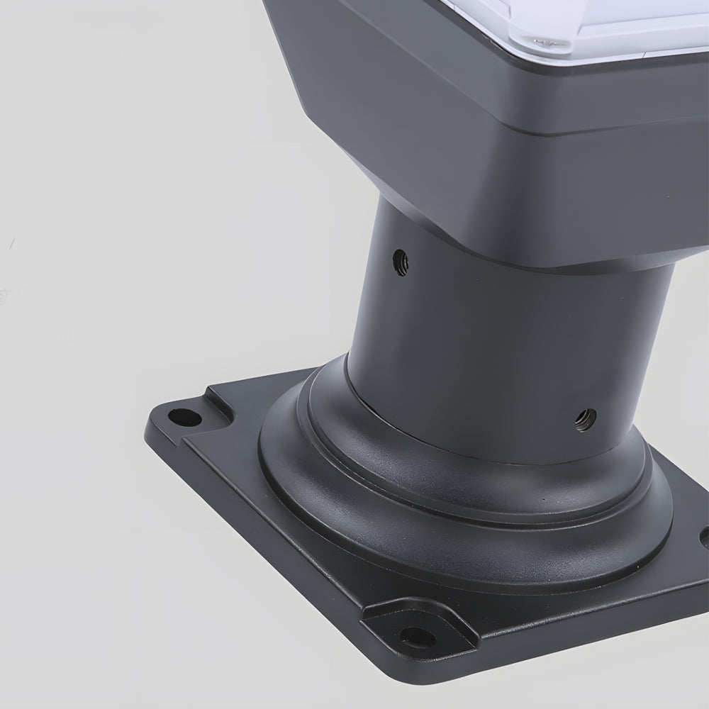 Black Square Solar Led Pier Mount Post Light