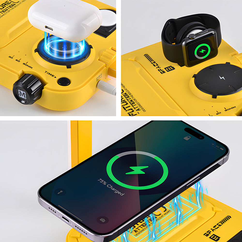 3 In 1 Touch Bedside Led Table Lamp With Wireless Charger And Timing