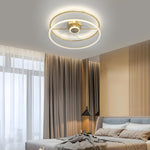 Minimalist Ring Three Step Dimming Led Mute Modern Bladeless Ceiling Fan Lights