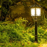 Solar LED Post Light with 3-Step Dimming, Die-Cast Aluminum Outdoor Lamp
