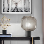 1 Light Cylinder And Cubo Smoke Glass Orb Modern Table Lamp