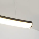 Modern Led Linear Arcing Pendant Lighting Matte Black Fixture For Dining Room Kitchen Island
