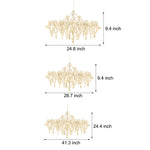 Stainless Steel Crystal Pendants Raindrops Led Italian Style Chandelier