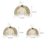 Metal Crystal Semicircular Sphere Stars Sparkle Post Modern Chandelier
