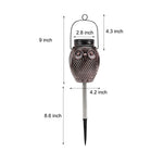 2 Pack Solar Lanterns Flickering Flame Metallic Owl Stake Solar Lights Garden Landscape Lights For Outdoor Decor