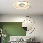White Black Open Ring Circle Ceiling Lamp Led Bedroom Flush Mounted Ceiling Light