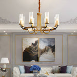 6 8 Light Candlelight Wagon Wheel Chandelier With Glass Shades