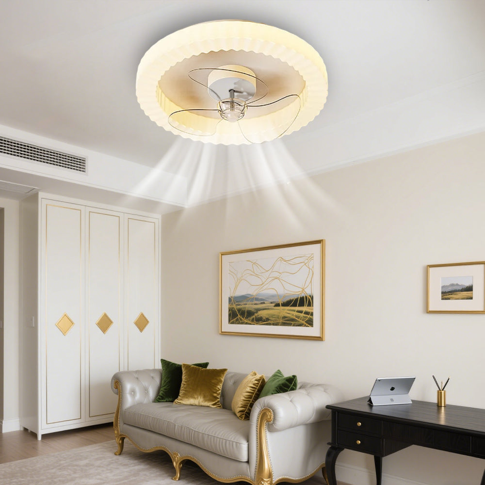 White Round Design Ceiling Fan With Led Lights