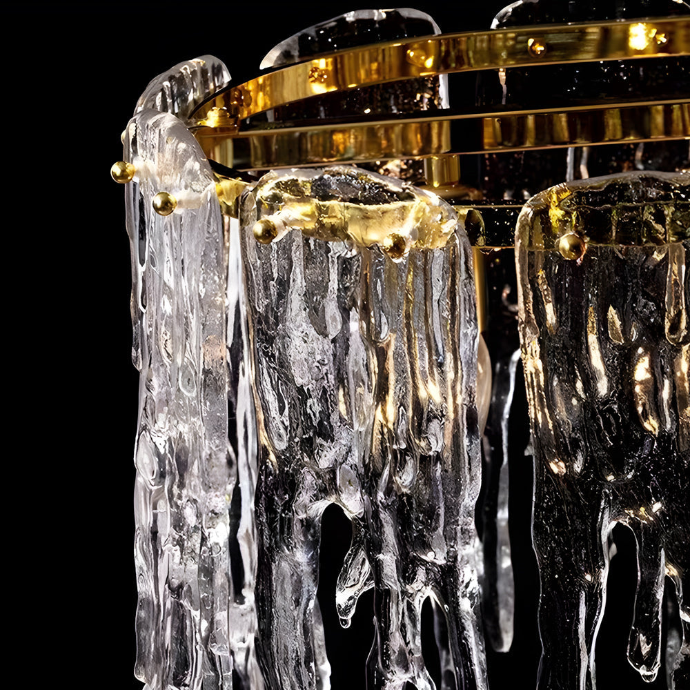 7 10 Light Luxury Glass Decor Icicles Droplet Crystal Chandelier 3 Step Dimming