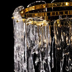 7 10 Light Luxury Glass Decor Icicles Droplet Crystal Chandelier 3 Step Dimming