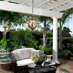 European Style Retro Pendant Aluminum Glass Hanging Ball Outdoor Ceiling Light