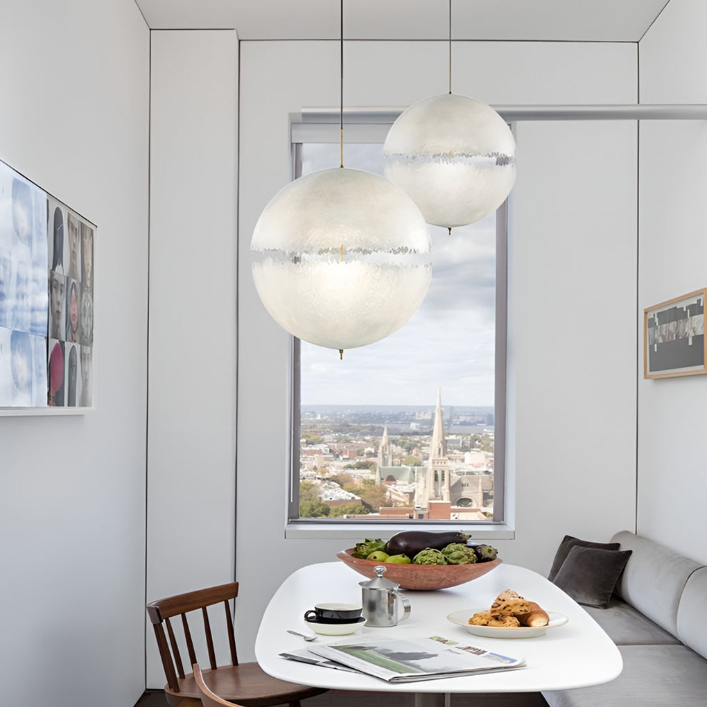 Moon Shaped Led White Pendant Light Li002036