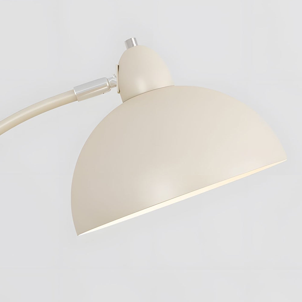 White Task Chrome Arc Floor Lamp With Dome Shade