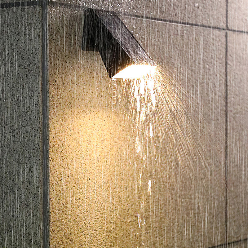 Modern Solar Wall Light with 90° Adjustable LED Head, IP65 Waterproof, Black Finish
