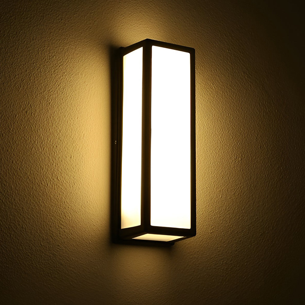 Modern Outdoor LED Wall Sconce with Motion Sensor in Black