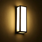 Modern Outdoor LED Wall Sconce with Motion Sensor in Black