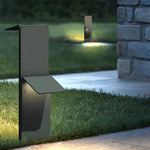 Solar Pathway Lights with Dual-Panel Downlighting in Gray Stainless Steel