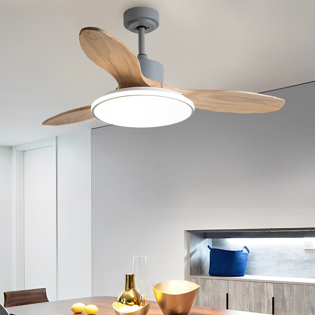 Wood Mute Led Nordic Ceiling Fans Ha079314
