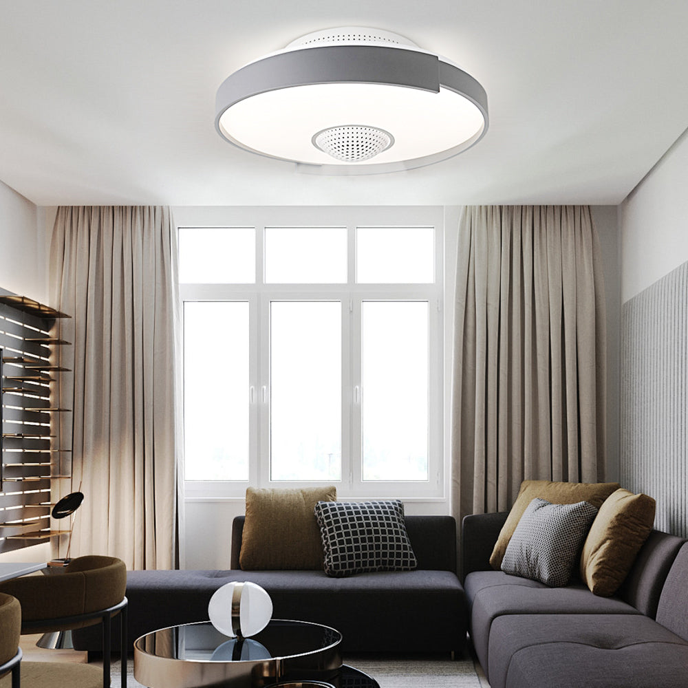 Modern 6 Speed Bladeless Ceiling Fan With Dimmable Led Light Round