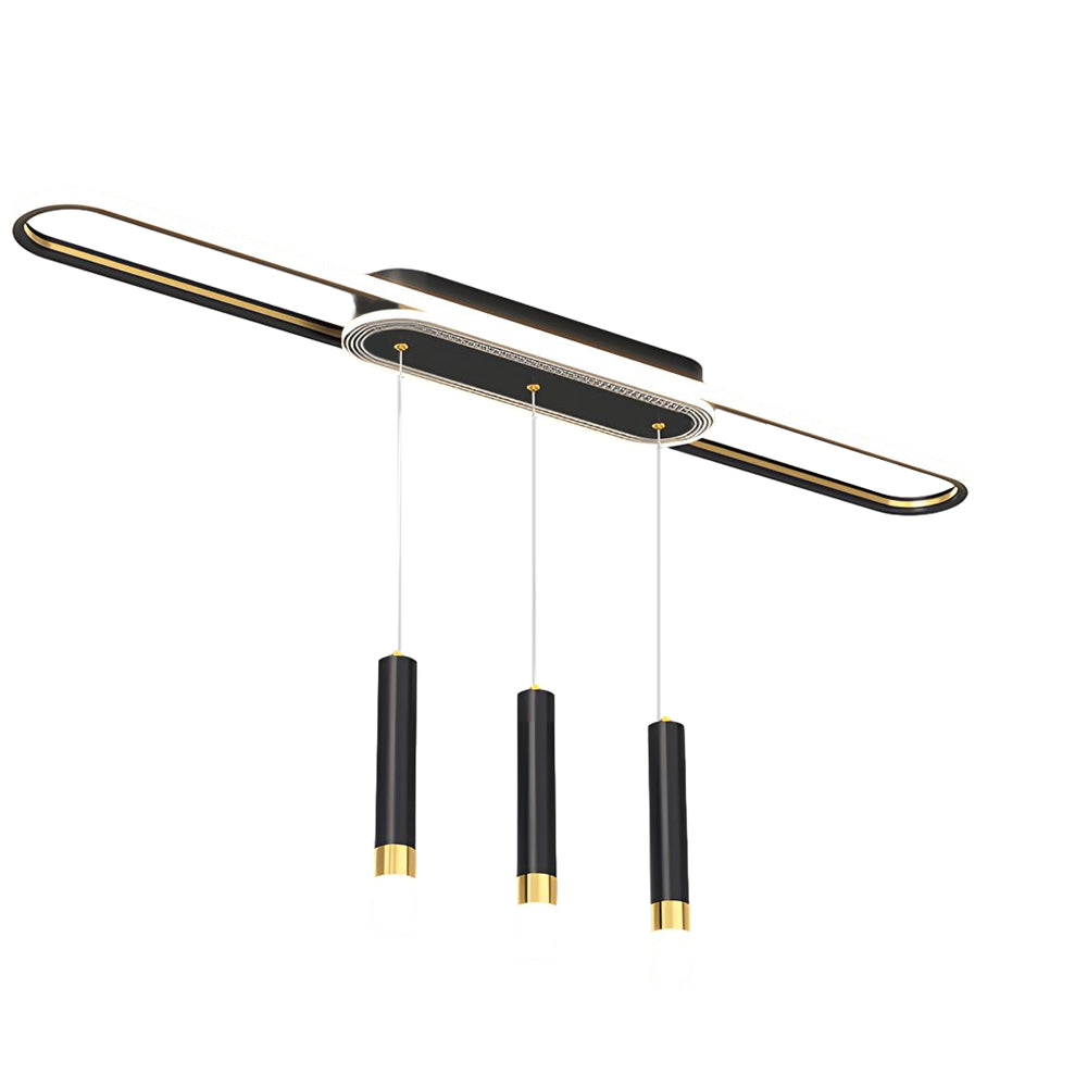 Long Circular Three Step Dimming Led Modern Ceiling Light Fixture Hanging Lamp