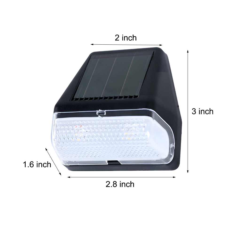 4 Pcs Dusk To Dawn Sensor Step Lights Outdoor Warm White Led Solar Stair Lighting