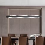 1 Light Linear Wavy Round Led Pendant Light